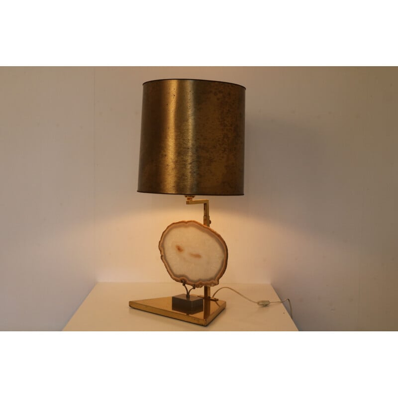 Vintage Agate Table Lamp from Belgium 1970