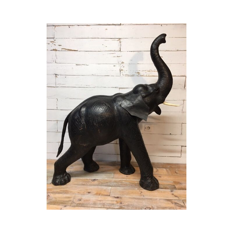 Large vintage elephant covered in leather