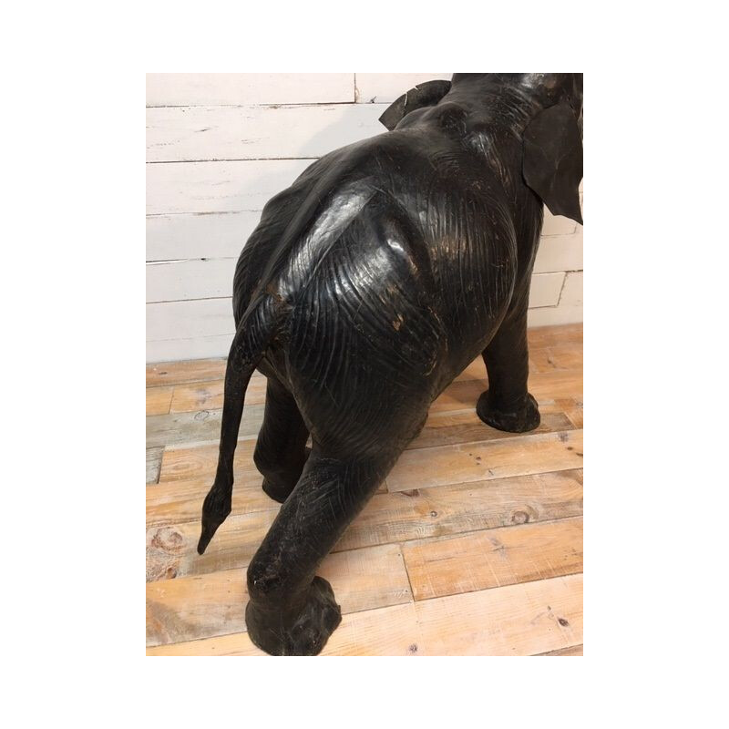 Large vintage elephant covered in leather