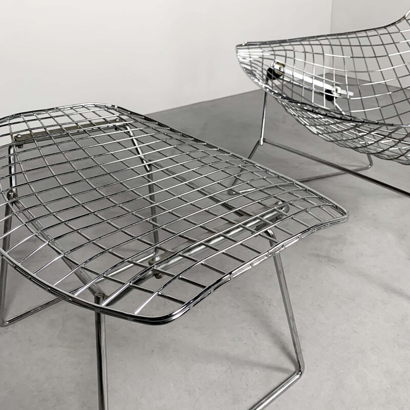 Vintage Bird Lounge Chair plus Ottoman by Harry Bertoia for Knoll, 1960s