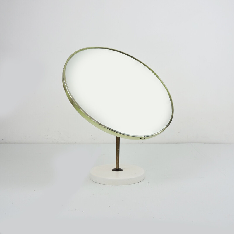 Miroir de toilette rond vintage de Schreiber 1970