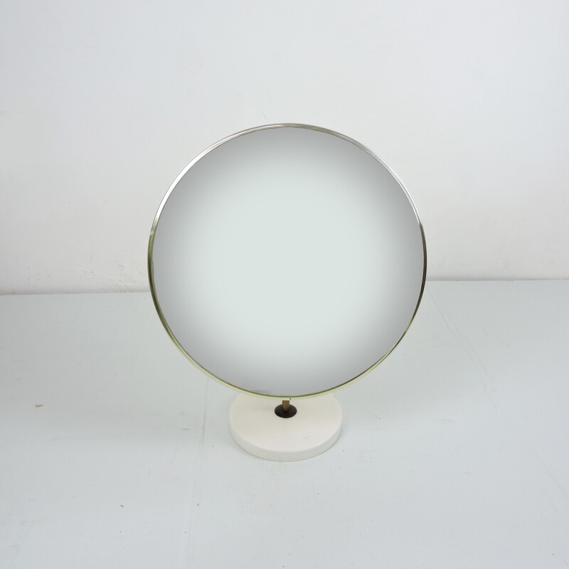 Miroir de toilette rond vintage de Schreiber 1970