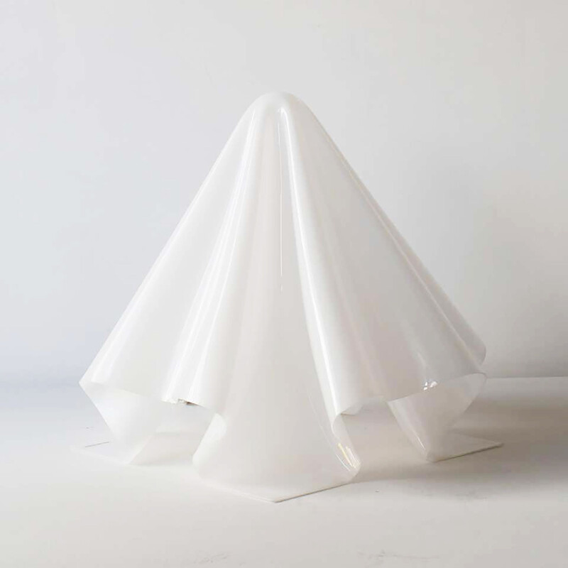 Lampe Vintage Oba-Q en acrylique blanc Ghost White Shiro Kuramata