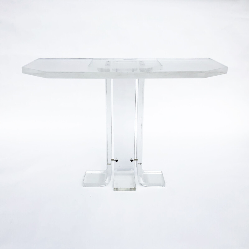 Vintage Lucite Console Table Charles Hollis Jone Manner 1970s