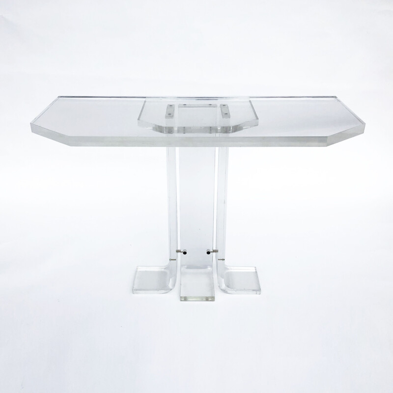 Vintage lucite console table, 1970