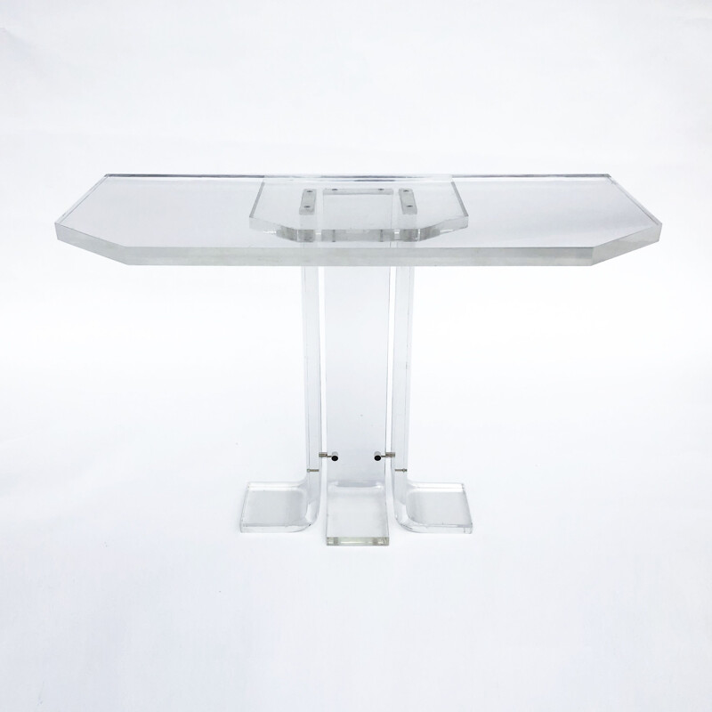 Vintage Lucite Console Table Charles Hollis Jone Manner 1970s