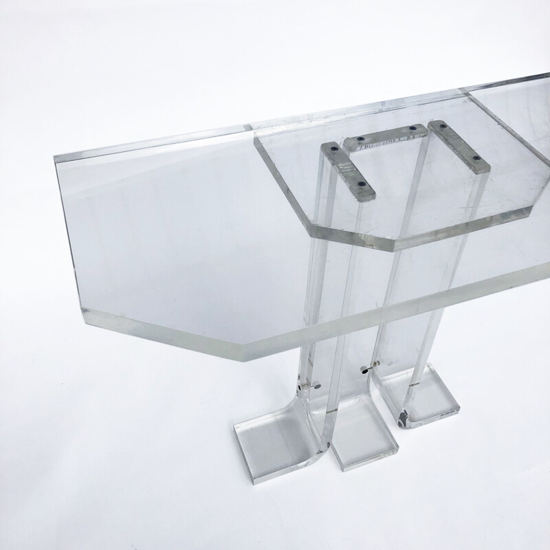 Vintage lucite console tafel, 1970