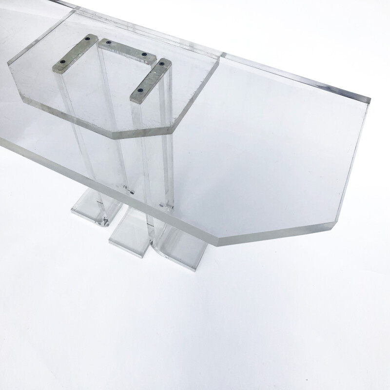 Vintage lucite console table, 1970