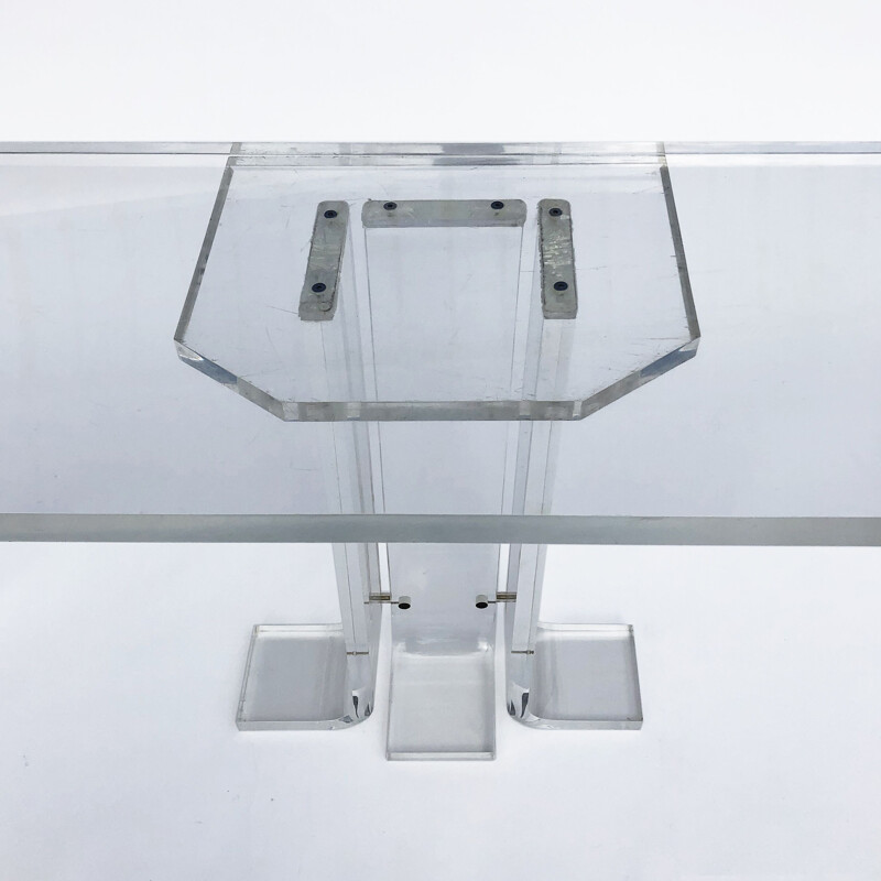 Vintage lucite console table, 1970