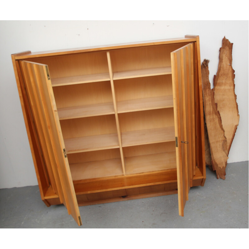 Unusual mid century cabinet in cherrywood - 1950s