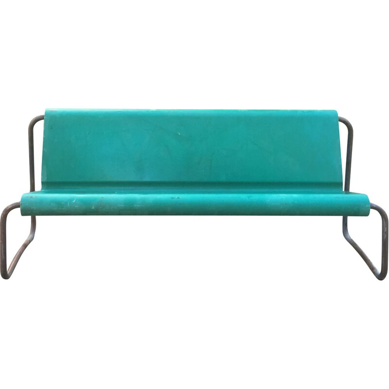 Vintage 3-seater fiberglass bench Willy Guhl Switzerland 1960