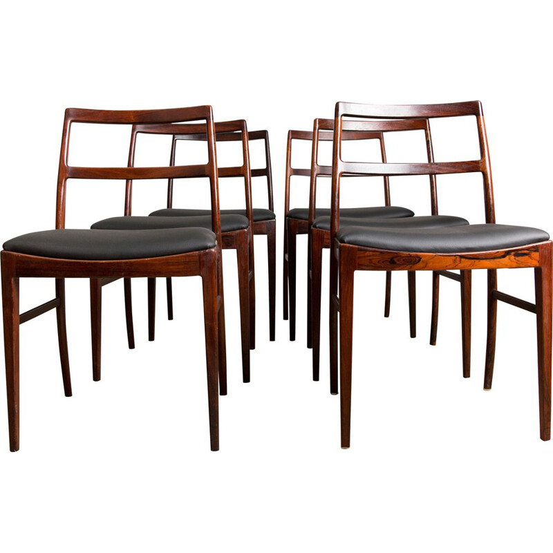 Set of 6 vintage Danish Rio Rosewood chairs model 420 by Arne Vodder 1960