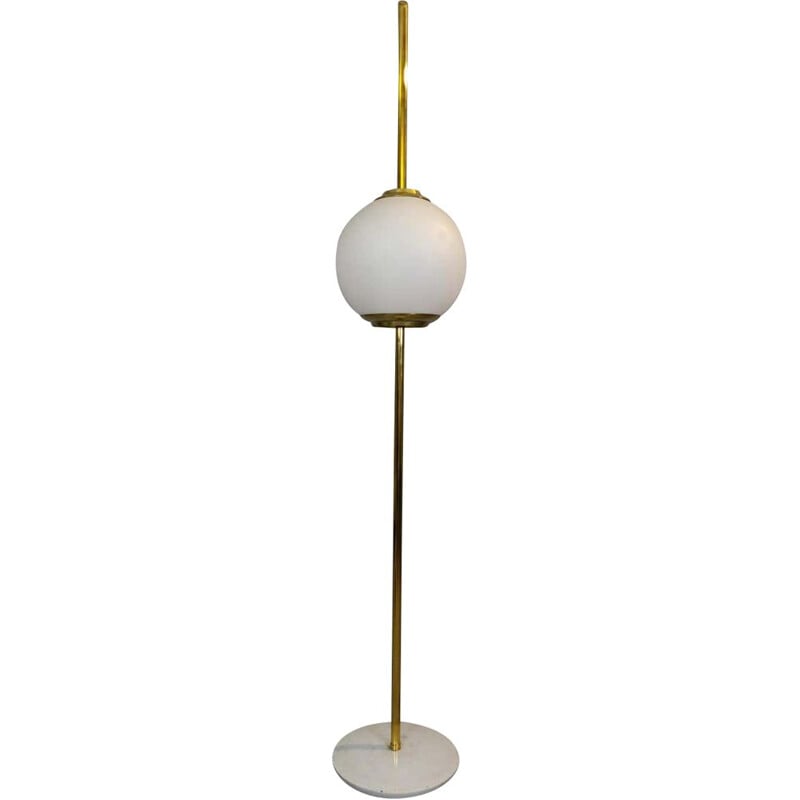 Vintage Brass and Marble Italian Floor Lamp, 1960s