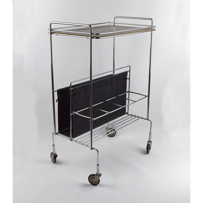 Vintage Bar Trolley and Magazine Holder 1960s