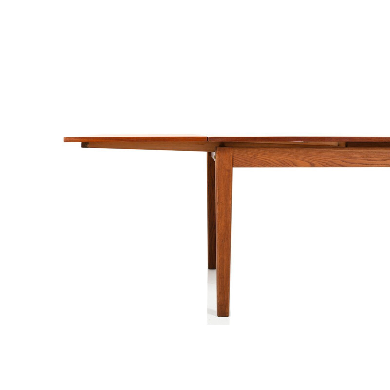 Vintage extendable Dining Table in Teak & Oak by FDB Old Børge Mogensen