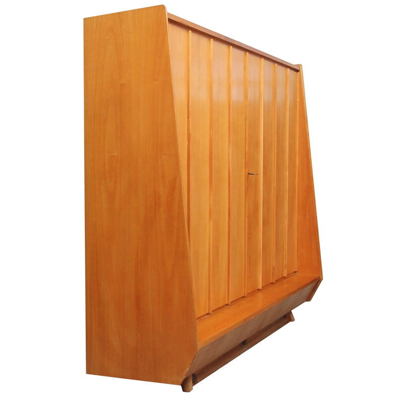 Unusual mid century cabinet in cherrywood - 1950s