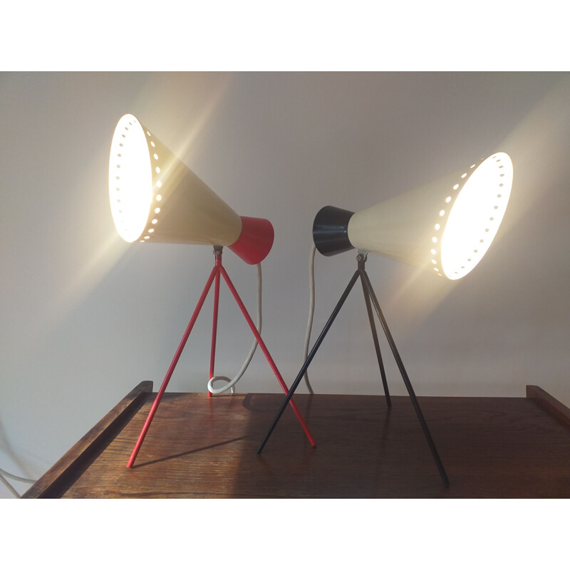 Pair of Midcentury Iconic Table Lamps Napako, Designed by Josef Hurka, 1960s