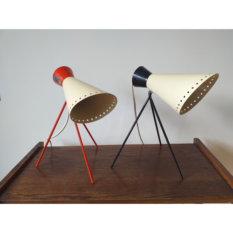Pair of Midcentury Iconic Table Lamps Napako, Designed by Josef Hurka, 1960s