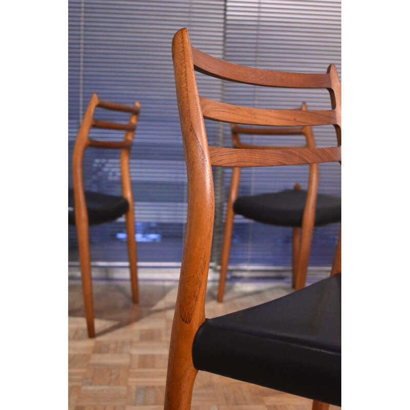 Set Of 4 vinttage  Teak Chairs Niels Moller Model 78