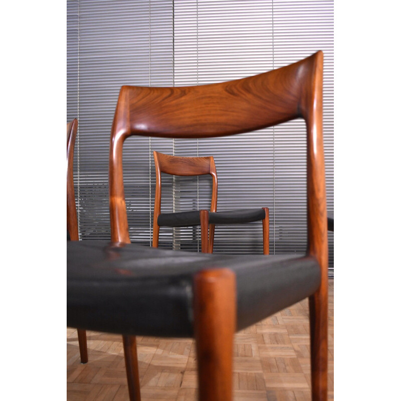 Set Of 4 vintage  Rosewood Chairs Niels Moller Model 77