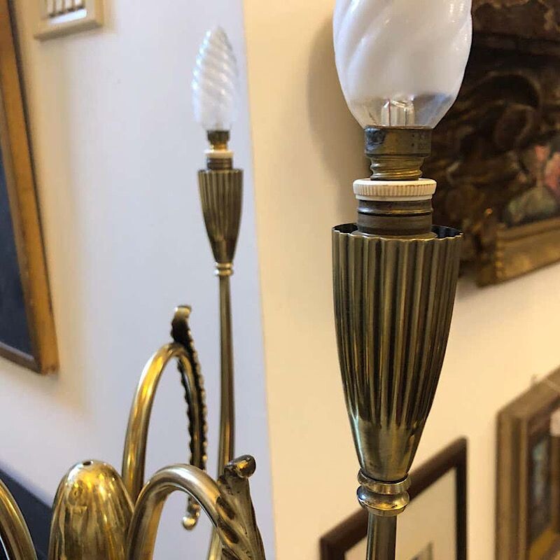  Mid-Century Modern Brass Italian Floor Lamp 1950