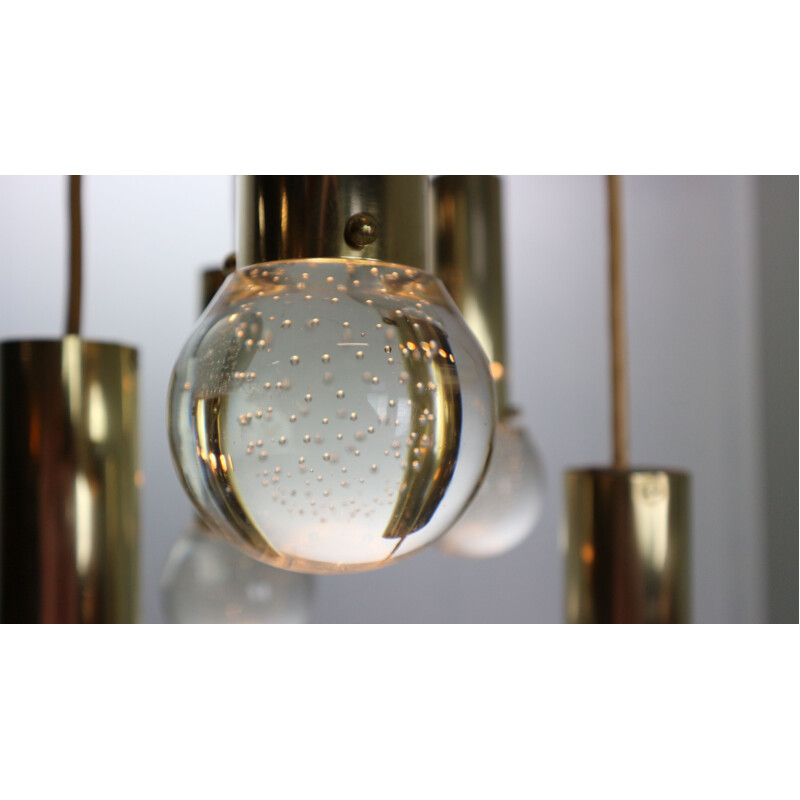 Vintage brass bubble lamp by Gino Sarfatti for Arteluce, Italy 1950