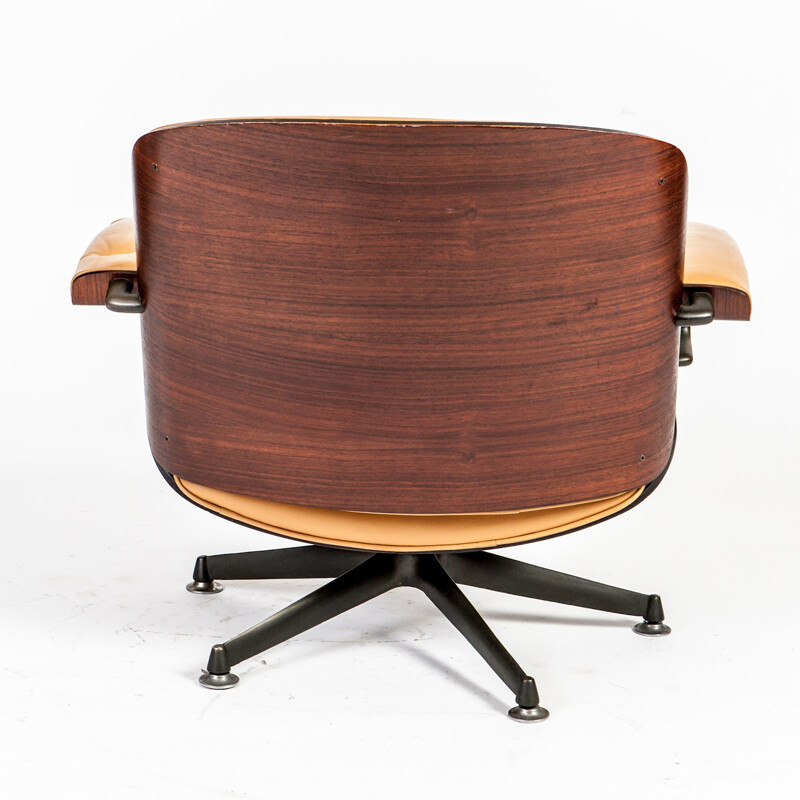Italian desk lounge chair in rosewood and leather, Ico PARISI - 1950s