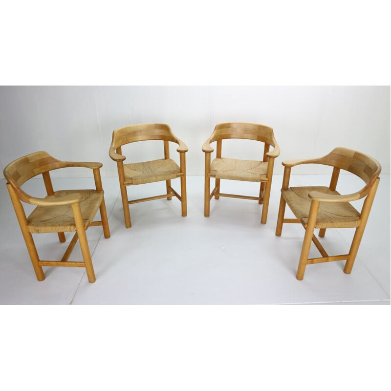 Ensemble de 4 chaises vintage Rainer Daumiller pour la scierie Hirtshals, Danemark 1970