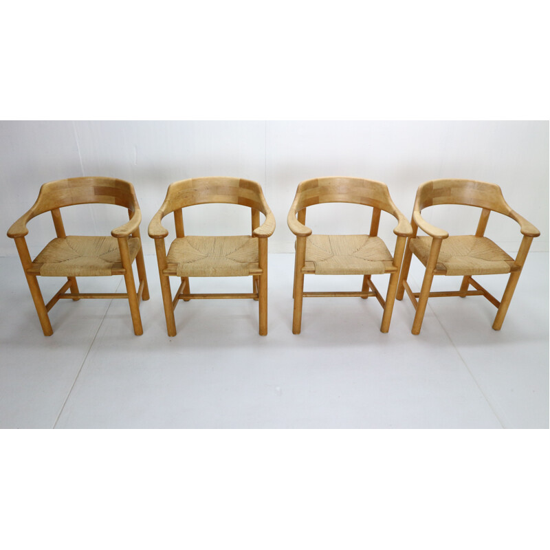 Set of 4 Vintage Dining Room Chairs Rainer Daumiller for Hirtshals Sawmill, Denmark 1970