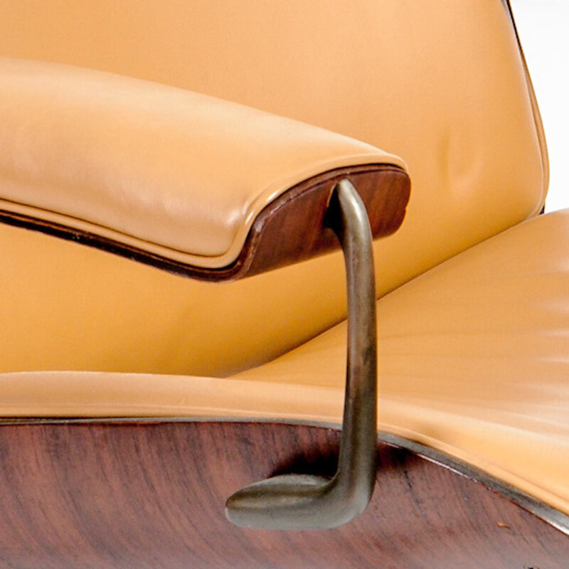 Italian desk lounge chair in rosewood and leather, Ico PARISI - 1950s