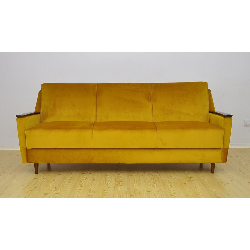 Mid-Century Velvet Sofa Daybed, 1960s