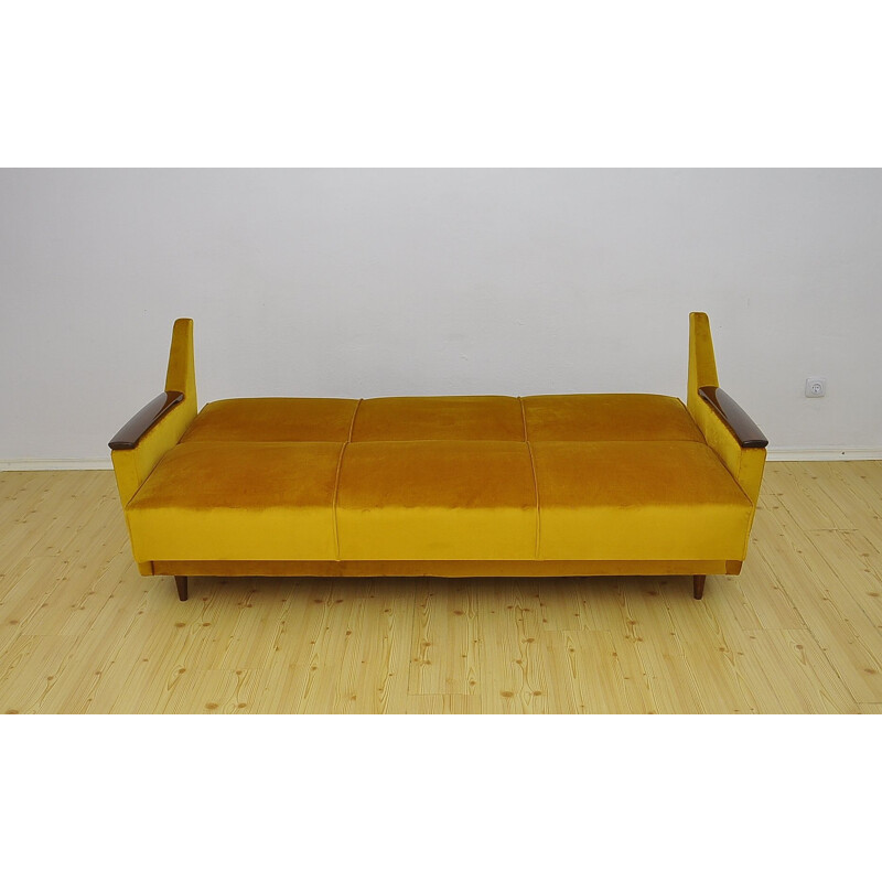 Mid-Century Velvet Sofa Daybed, 1960s