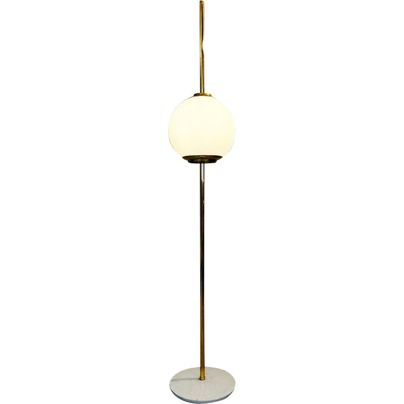 Vintage floor lamp in Brass And Marble, Italy, 1960s
