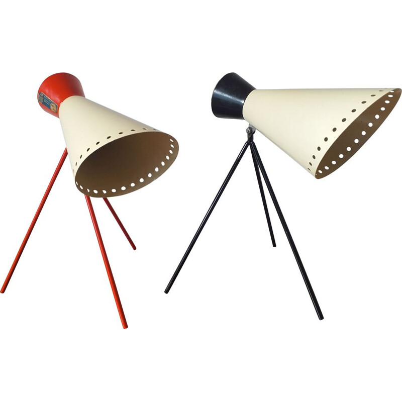 Pair of Midcentury Iconic Table Lamps Napako, Designed by Josef Hurka, 1960s