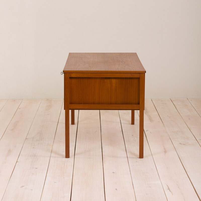 Vintage double sided desk with 6 drawers Danish 1960s