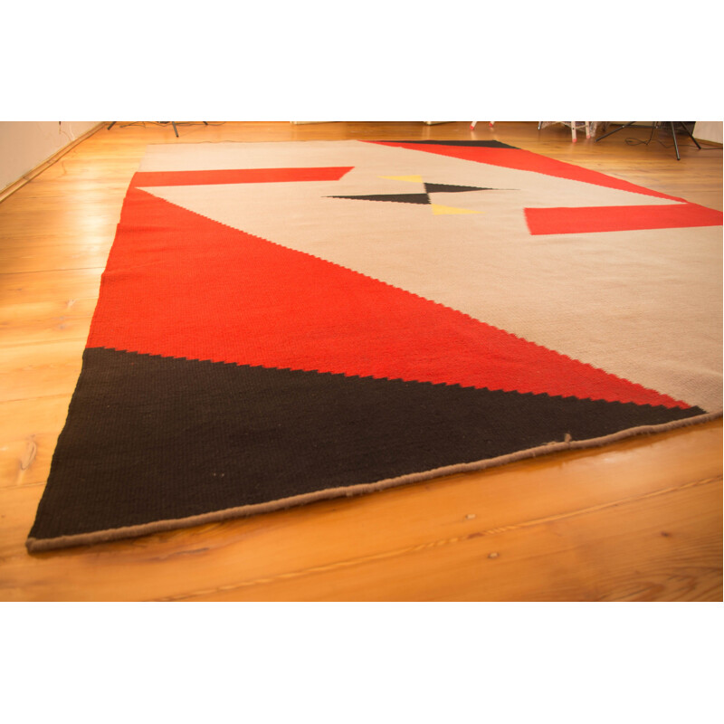 Large vintage Geometric 400cm Carpet, 1950s