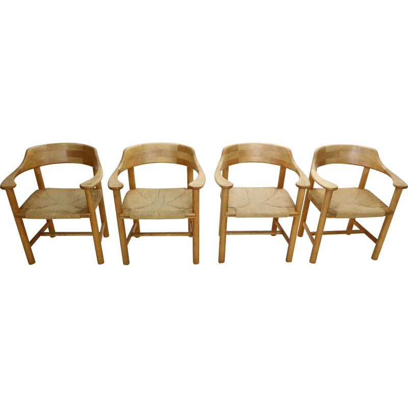 Set of 4 Vintage Dining Room Chairs Rainer Daumiller for Hirtshals Sawmill, Denmark 1970