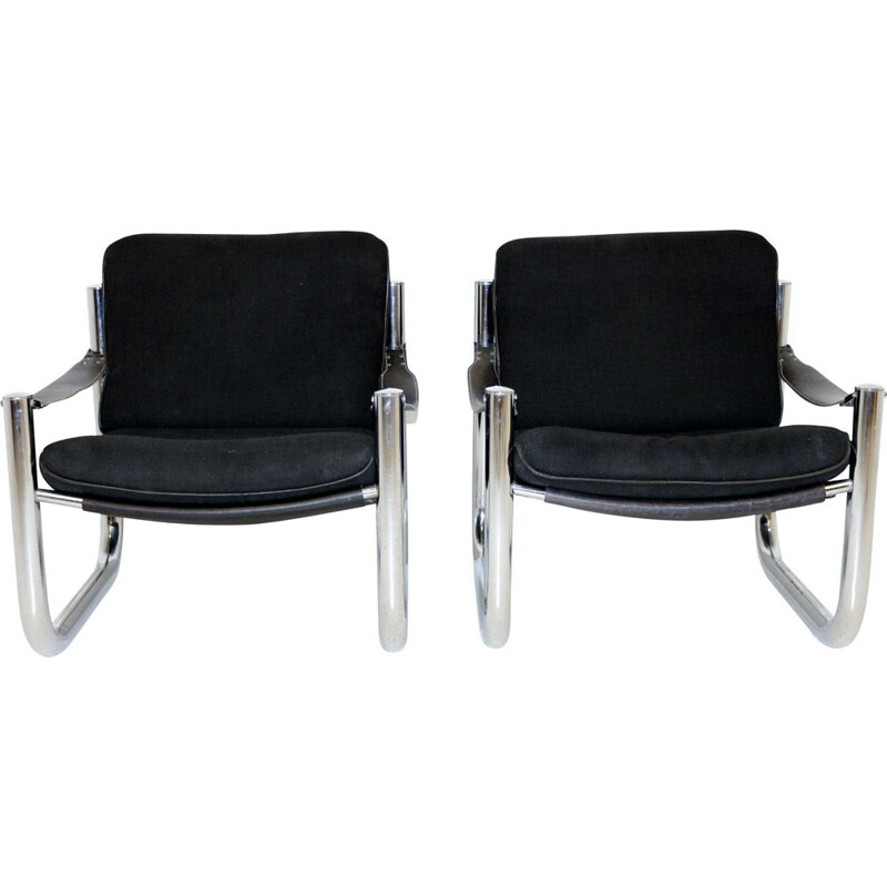 Pair of vintage armchairs Arne Norrel, Sweden, 1970