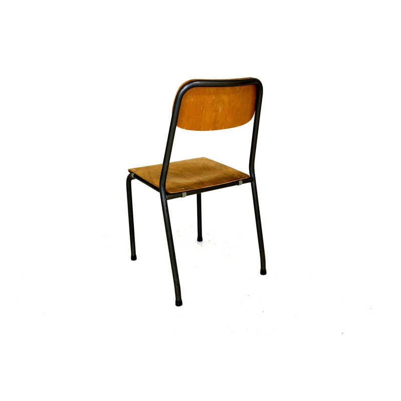 Jeu de 7 chaises d'écolier vintage Suède 1950