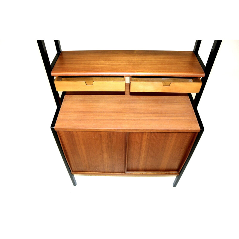 Vintage Scandinavian coffered bookcase, Bodafors, Sweden, 1960