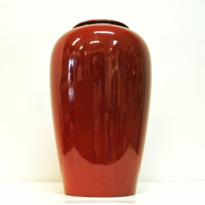 Vintage Red Vase by Scheurich , W. Germany 1970s