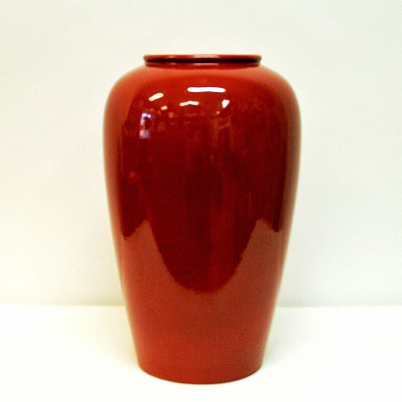 Vintage Red Vase by Scheurich , W. Germany 1970s