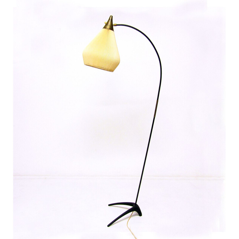 Lampadaire Vintage Graceful en acier et laiton par Louis Kalff pour Philips 1950