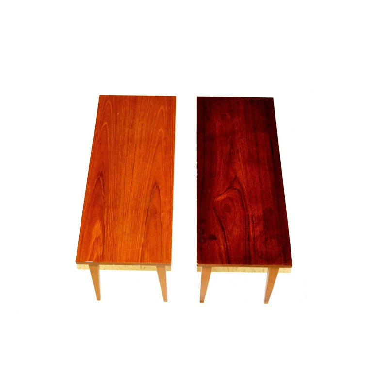 Pair of Vintage folding teak side tables, Sweden, 1960