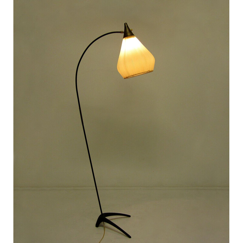 Lampadaire Vintage Graceful en acier et laiton par Louis Kalff pour Philips 1950