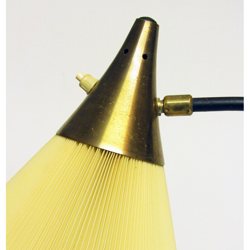 Vintage Graceful Floor Lamp In Steel And Brass By Louis Kalff For Philips 1950s