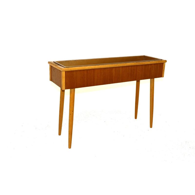 Vintage Scandinavian teak and oak indoor planter, Sweden, 1960