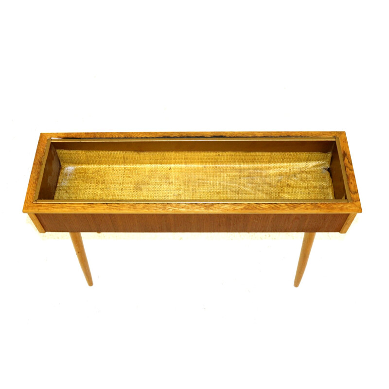 Vintage Scandinavian teak and oak indoor planter, Sweden, 1960