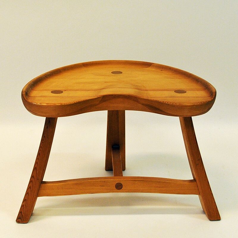 Vintage Pine stool from Krogenæs Møbler Norwegian 1970s