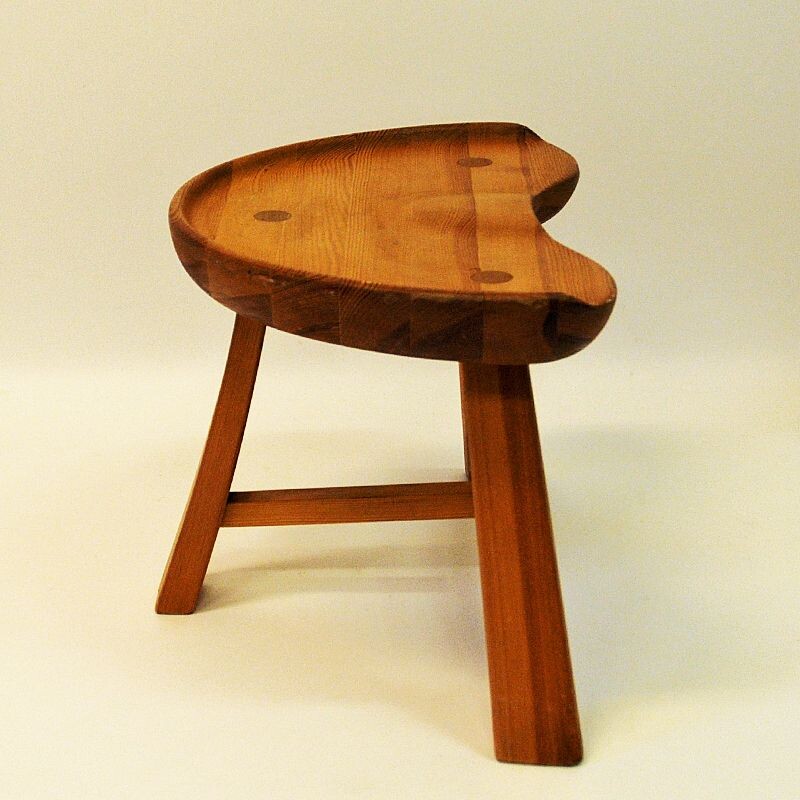 Vintage Pine stool from Krogenæs Møbler Norwegian 1970s